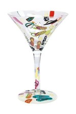 Lolita Flip Flop Hand Painted Recipe On The Bottom Martini Glass Retired