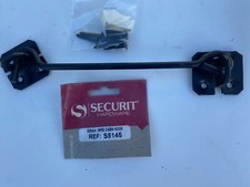 SECURIT  200 MM LONG 5MM BAR STEEL Inc SCREWS BLACK COATED STRONG HOOK & EYE