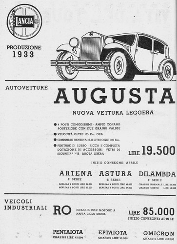 Advertisement 1933 lancia - 1933,