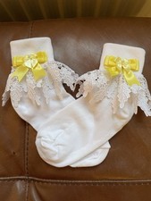 New Girls Frilly Lemon Socks Size 9-12
