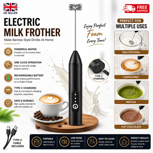 Electric milk frother usb - milk, usb-c