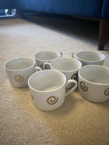 Six sabichi white coffee mugs - six,