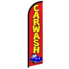 Car Wash Windless Swooper Flag Carwash Flag RED