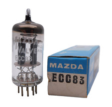 Mazda England ECC83 12AX7 Short Plate Valve Tube NOS Boxed (V62)