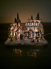 Premier Light Up  Christmas Village Scene Complete With Box. All Working