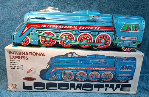 Vintage boxed tin toy train - boxed,