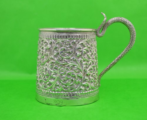 Antique indian silver tankard - indian,