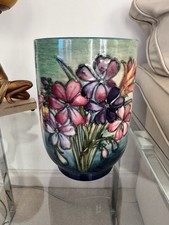 William Moorcroft Spring Flowers Cylindrical Vase 18.5cm High