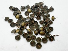 VINTAGE BRASS UPHOLSTERY TACKS THUMB NAIL HEADS JOB LOT CRAFT DECOR NAILS