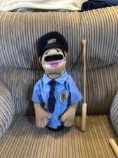 Melissa & Doug Puppet Police Man Hand Puppet Tagged with Wooden Stick Plush