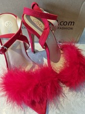 Boohoo Red Feather Heels