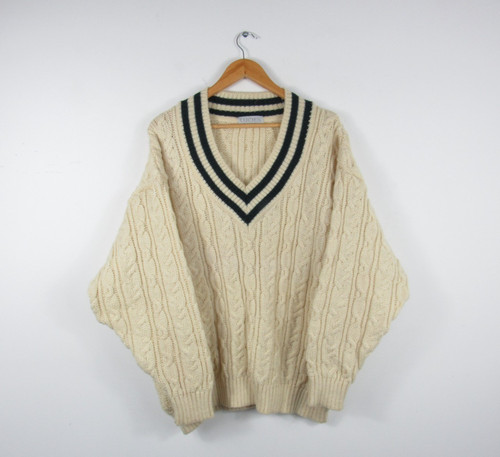 Vtg mens cable knit cricket - mens,