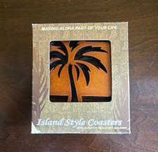 Hawaiian Wood Coasters Set Of