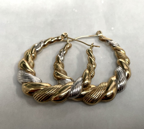 9ct gold creole earrings - 9ct,