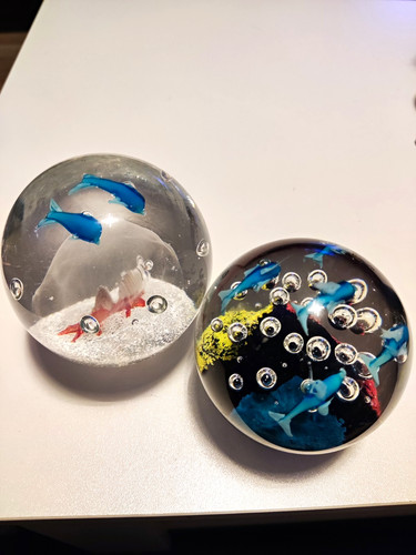 Clear art glass - art, fish