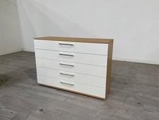 Arighi Bianchi Disselkamp Studioline Oak & White 5 Drawer Wide Chest RRP £1317