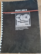 ORIGINAL REVOX PR99 REEL TO REEL TAPE RECORDER OPERATING INSTRUCTIONS