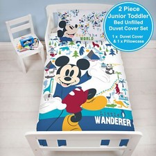 OFFICIAL DISNEY MICKEY MOUSE WANDERER PANEL DUVET COVER SET JUNIOR TODDLER