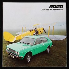 vintage Fiat 128 3p Berlinetta fold out car brochure, 1976