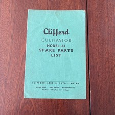 Clifford Cultivator Model A1 Spare Parts Price List January 1954