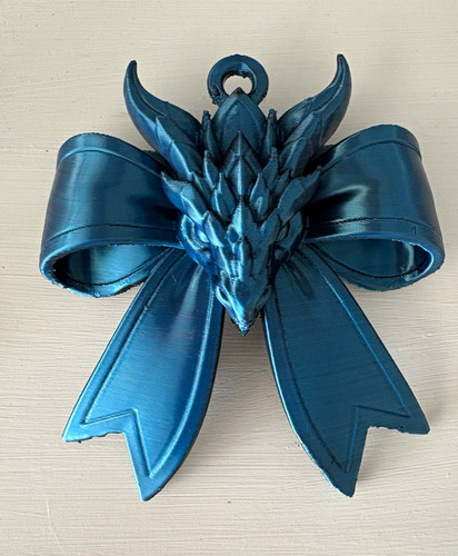 Dragon bow christmas hanging - dragon,, bow,