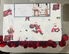 NEW Threshold Target Santa Table Runner 100% Cotton 14x72” White Red NWT