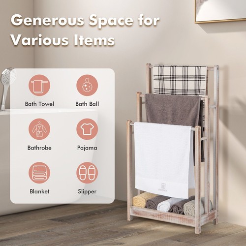 Tier wooden towel rack - 3-tier,