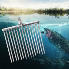 Stainless Steel 15 Prongs Harpoon Gig Gaff Hook Barb Fish Spear For Outdoor