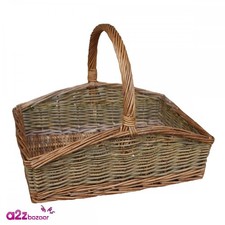 Large Country Garden Trug (LxWxH) 40 x 30 x 33cm Brown Wicker Flower Veg Basket