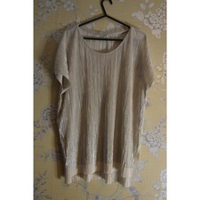 ZARA Collection Metallic Pleated Top – Gold Sheen, Size M 