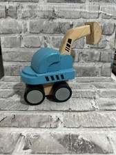Plan Toys Mini Excavator 6316 Solid Wood Articulated Construction Equipment