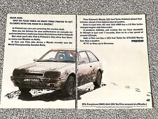 Collectable Original 1987 Magazine Advert Picture Mazda 323 4x4 Turbo Ad 1980's