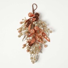 Teardrop Swag Decoration 60 cm Long Indoor Christmas Decoration with Pinecones