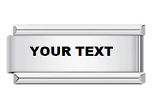 charm Personalised, custom text, fit for nomination bracelet style , long 