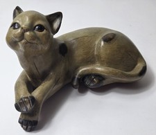 Vintage Cat Mantle Shelf Sitter, Paw Dangles Over Edge, 7" Cat Lovers, VGC