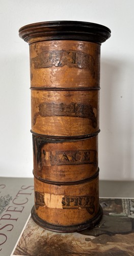 Antique treen tier spice - 4,