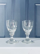 Vintage Pair Cut Glass Cordial Water Sherry Glasses