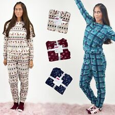 SIZE 6 TO 22 FLEECE PYJAMAS WINTER WARM PJ GIFT SETS NIGHT WEAR FESTIVE XMAS