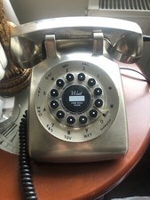 Retro Chrome Push Button Telephone, Bit Tarnished, Great Looking Classy Phone.