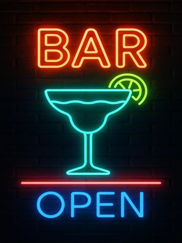 Neon effect bar open metal - effect,