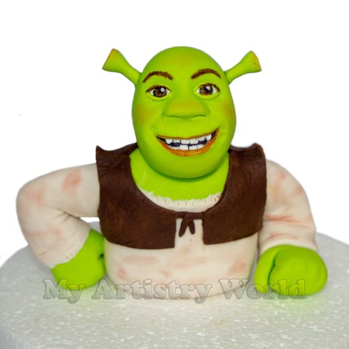 Edible shrek cake - edible, topper