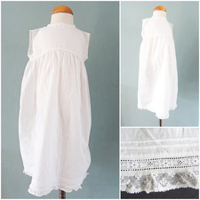 Antique Babys Petticoat  Victorian Edwardian Floral Embroidered Cotton Lace