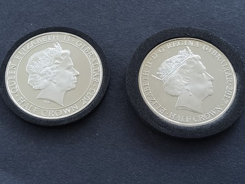 Gibraltar half crown coins - gibraltar,