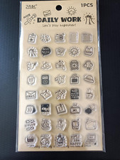 Set 40 mini Clear Stamps Cute Daily work icons DIY Scrapbooking Card Making