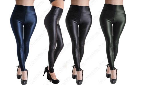 Ladies wet look plus - pu,