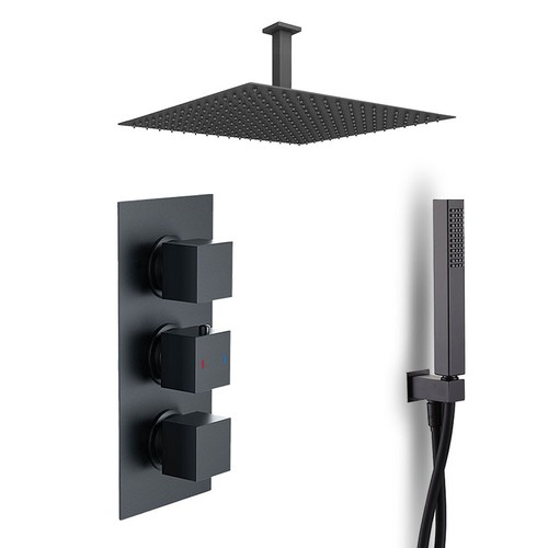 Triple control black round - control,