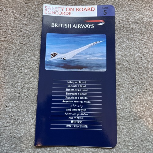 Concorde safety board - concorde, card