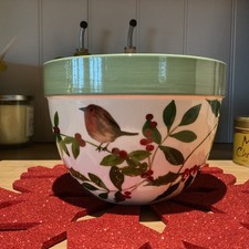 Ovenware Pudding Bowl "Robins and Holly" New Oven Proof~16cm x12cm.