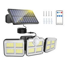 Outdoor 74 LED Solar Powered PIR Motion Sensor Wall Light Garden Security Lamp