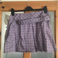Tammy purple Kilt Skirt 176 Cm Age 15 16 Size 10 12 faux buckle tartan preppy